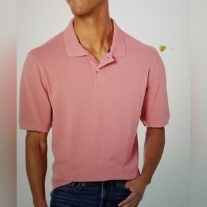 NWOT WASHED RED MENS REGULAR FIT COTTON PIQUE POLO SHIRT